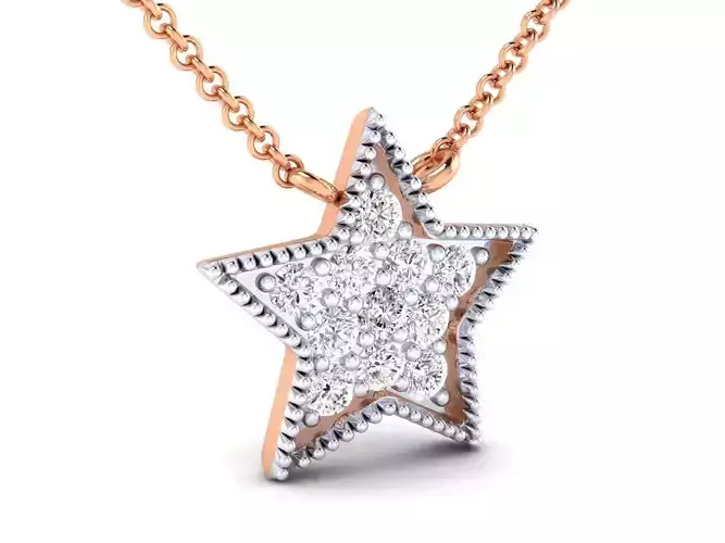 star shape women pendant 3DM STL JCD details 