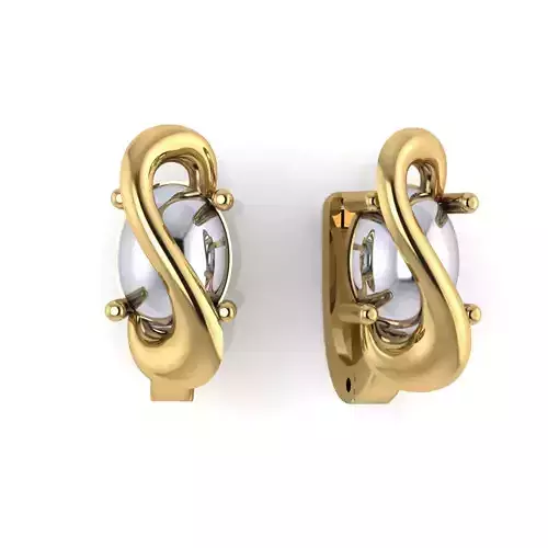 Earring with stones for 3D printing gold and silver