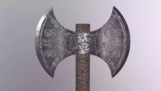  Battle Axe Game ready PBR Free low-poly 3D model