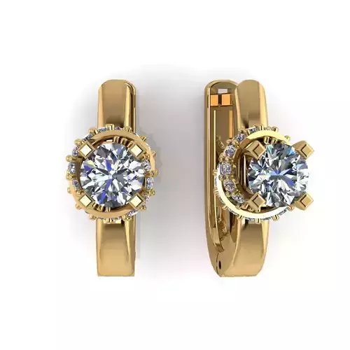 Earring with stones for 3D printing gold and silver