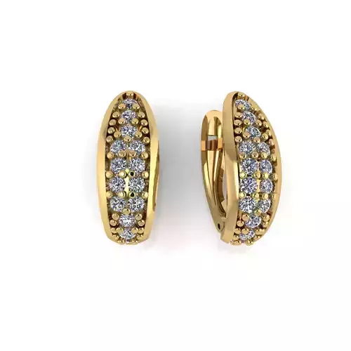 Earring with stones for 3D printing gold and silver