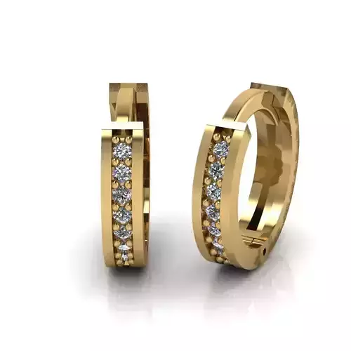 Earring with stones for 3D printing gold and silver