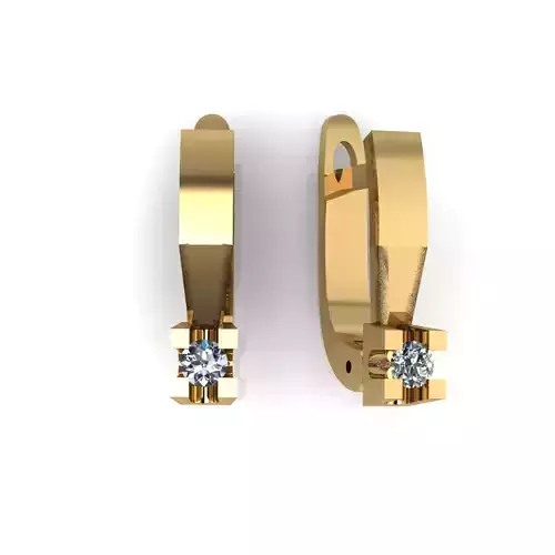 Earring with stones for 3D printing gold and silver