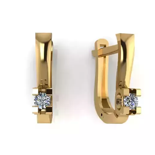 Earring with stones for 3D printing gold and silver