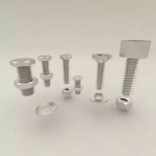 bolts and nuts collection 3D model