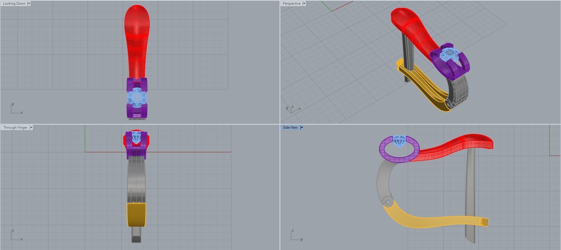 Earring with stones for 3D printing gold and silver 3D print model_1