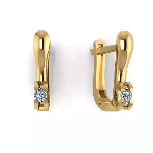 Earring with stones for 3D printing gold and silver