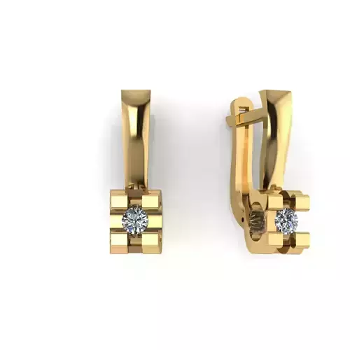 Earring with stones for 3D printing gold and silver