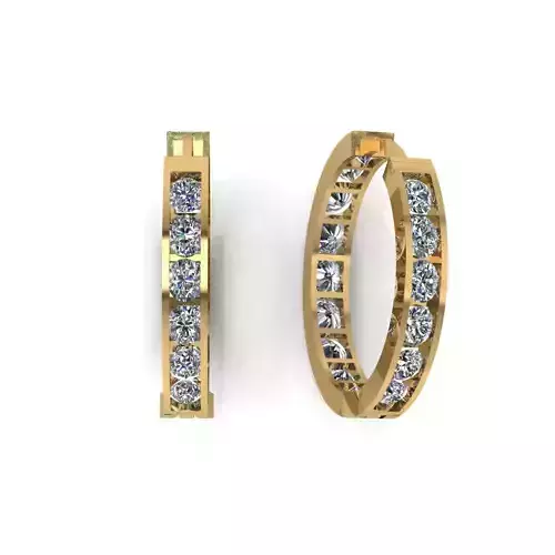 Earring with stones for 3D printing gold and silver