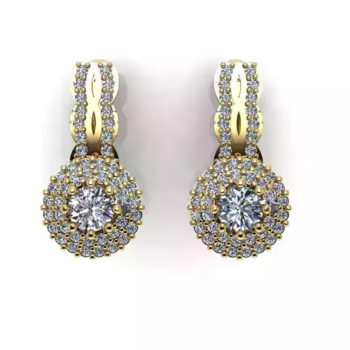 Earring with stones for 3D printing gold and silver