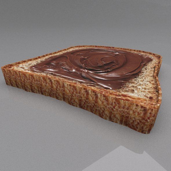 Toast and Chocolate 3D model_2