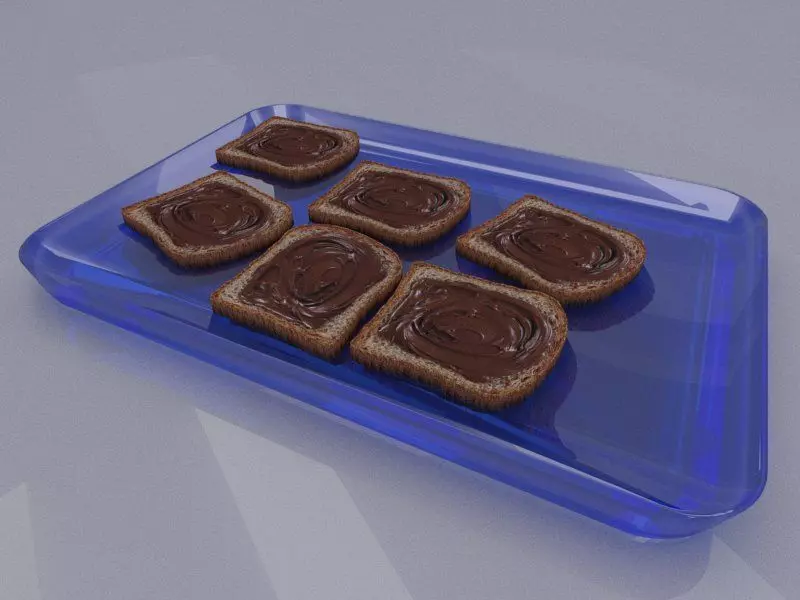Toast and Chocolate 3D model_0