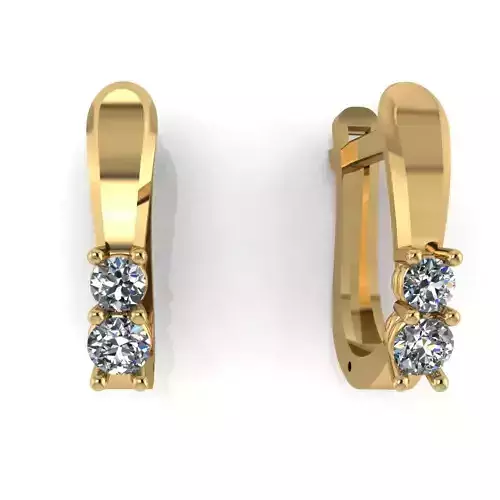 Earring with stones for 3D printing gold and silver