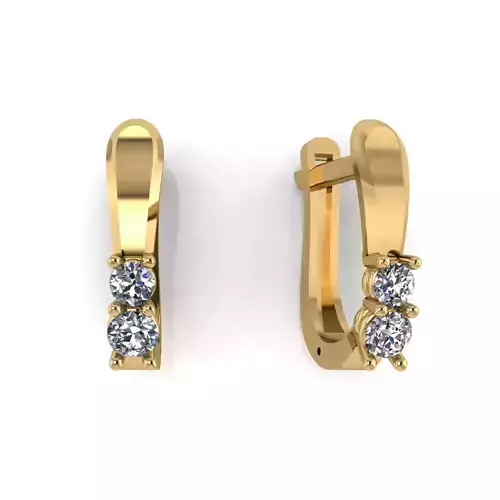 Earring with stones for 3D printing gold and silver