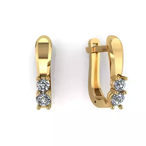 Earring with stones for 3D printing gold and silver