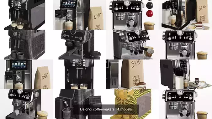 Delongi coffeemakers 3D Model Collection