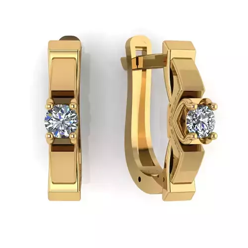 Earring with stones for 3D printing gold and silver