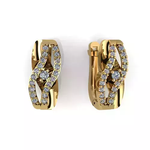 Earring with stones for 3D printing gold and silver