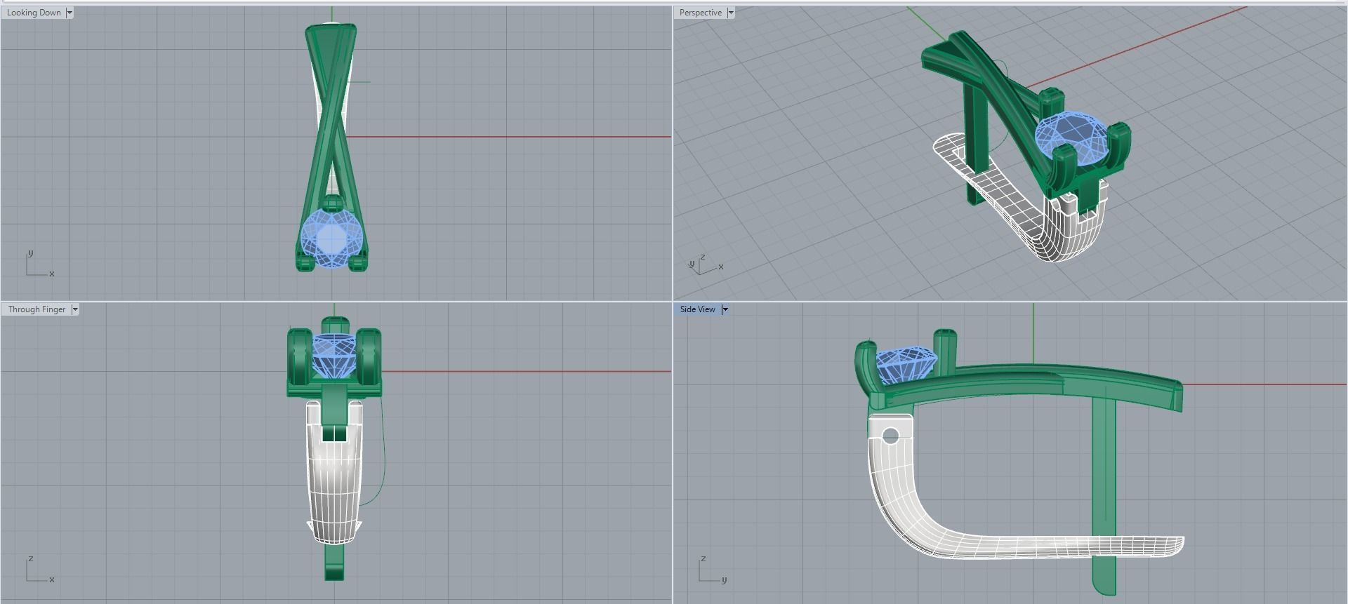 Earring with stones for 3D printing gold and silver 3D print model_1