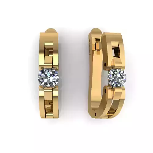 Earring with stones for 3D printing gold and silver