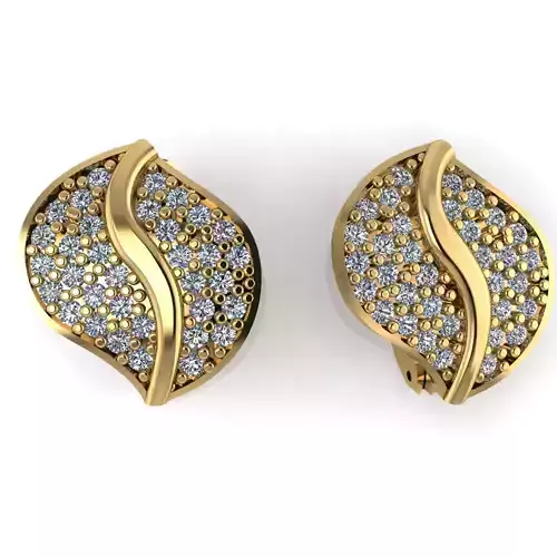 Earring with stones for 3D printing gold and silver