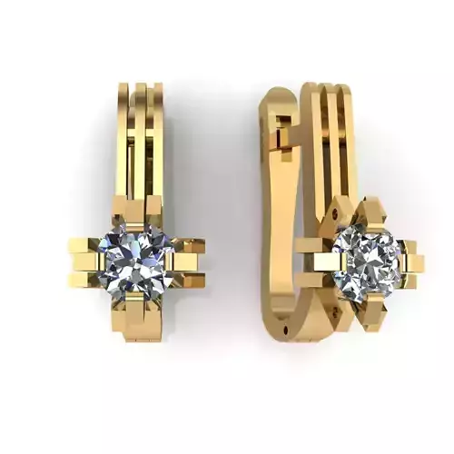 Earring with stones for 3D printing gold and silver