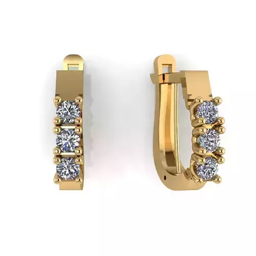 Earring with stones for 3D printing gold and silver