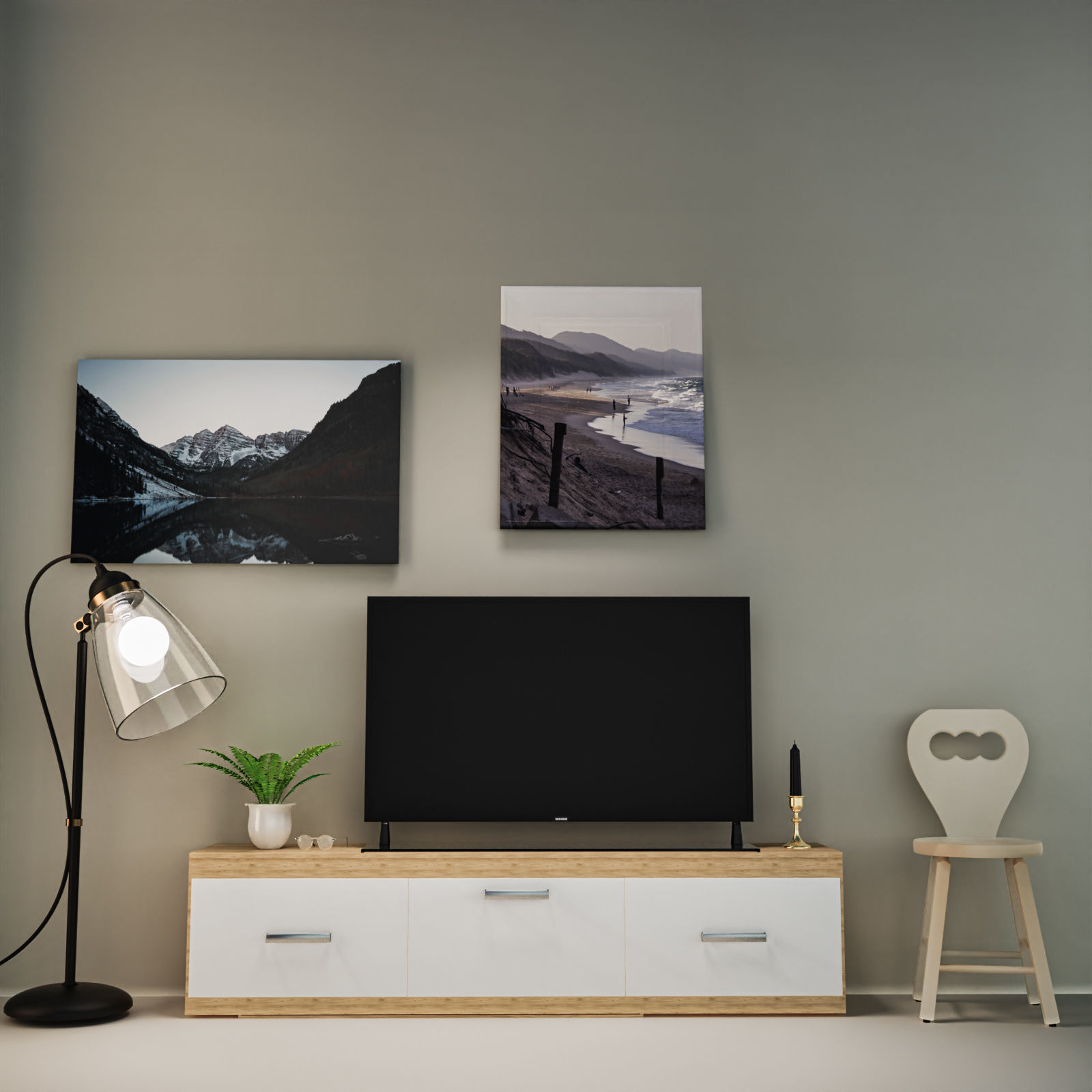 CABINET WITH TV 3D model_3