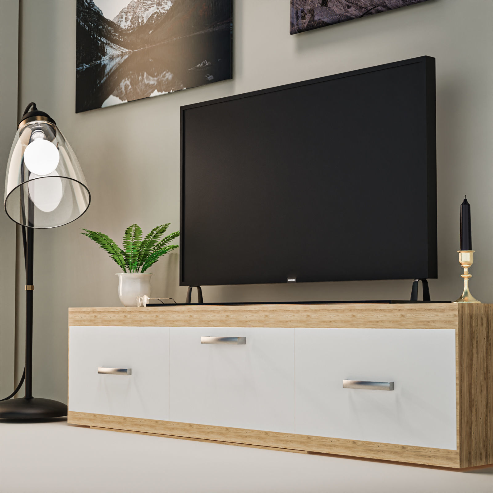 CABINET WITH TV 3D model_2