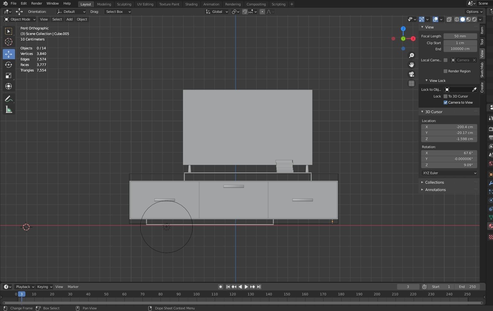 CABINET WITH TV 3D model_4
