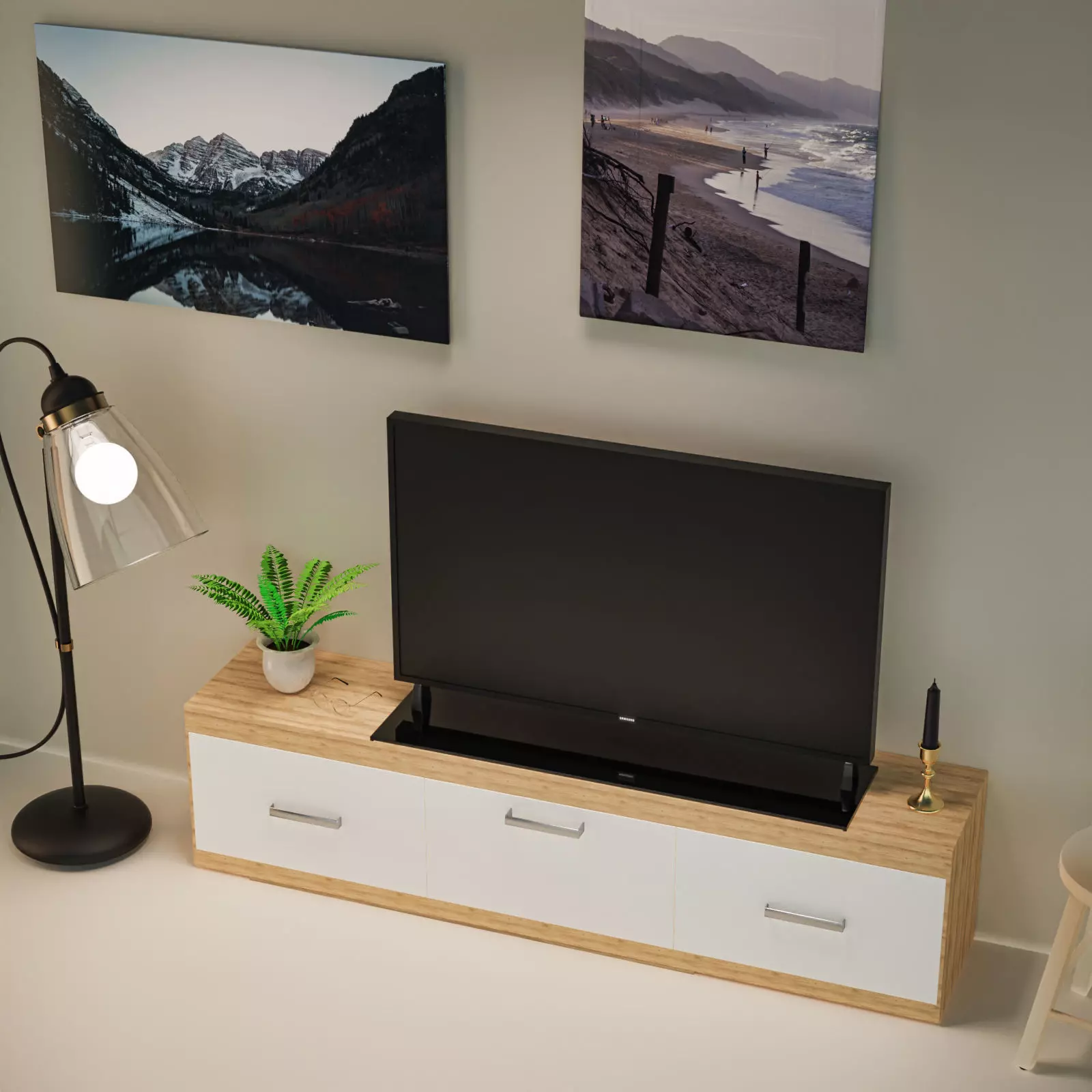 CABINET WITH TV 3D model_0