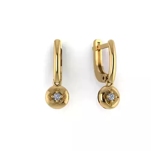 Earring with stones for 3D printing gold and silver