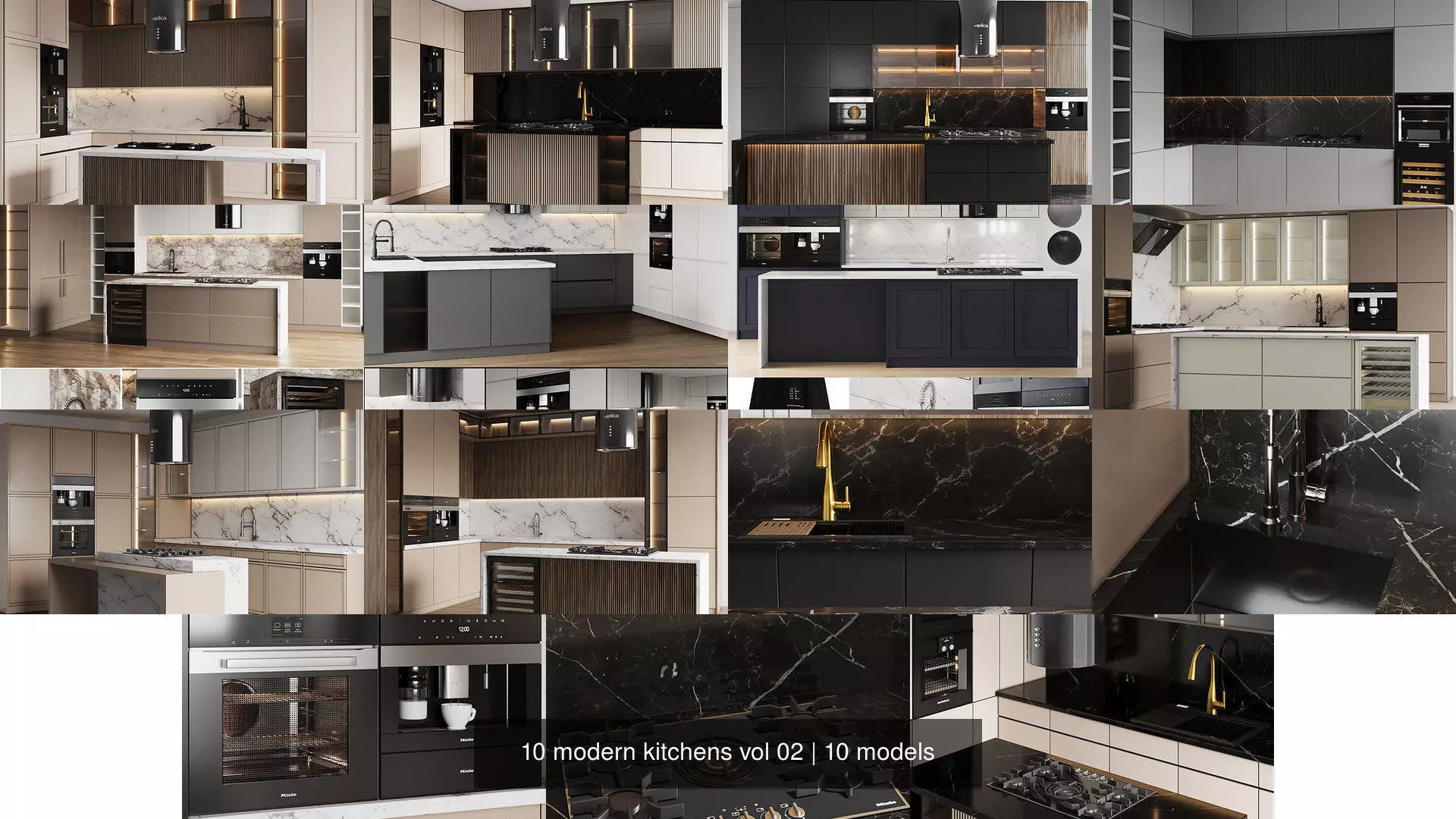 10 modern kitchens vol 02 3D Model Collection_0
