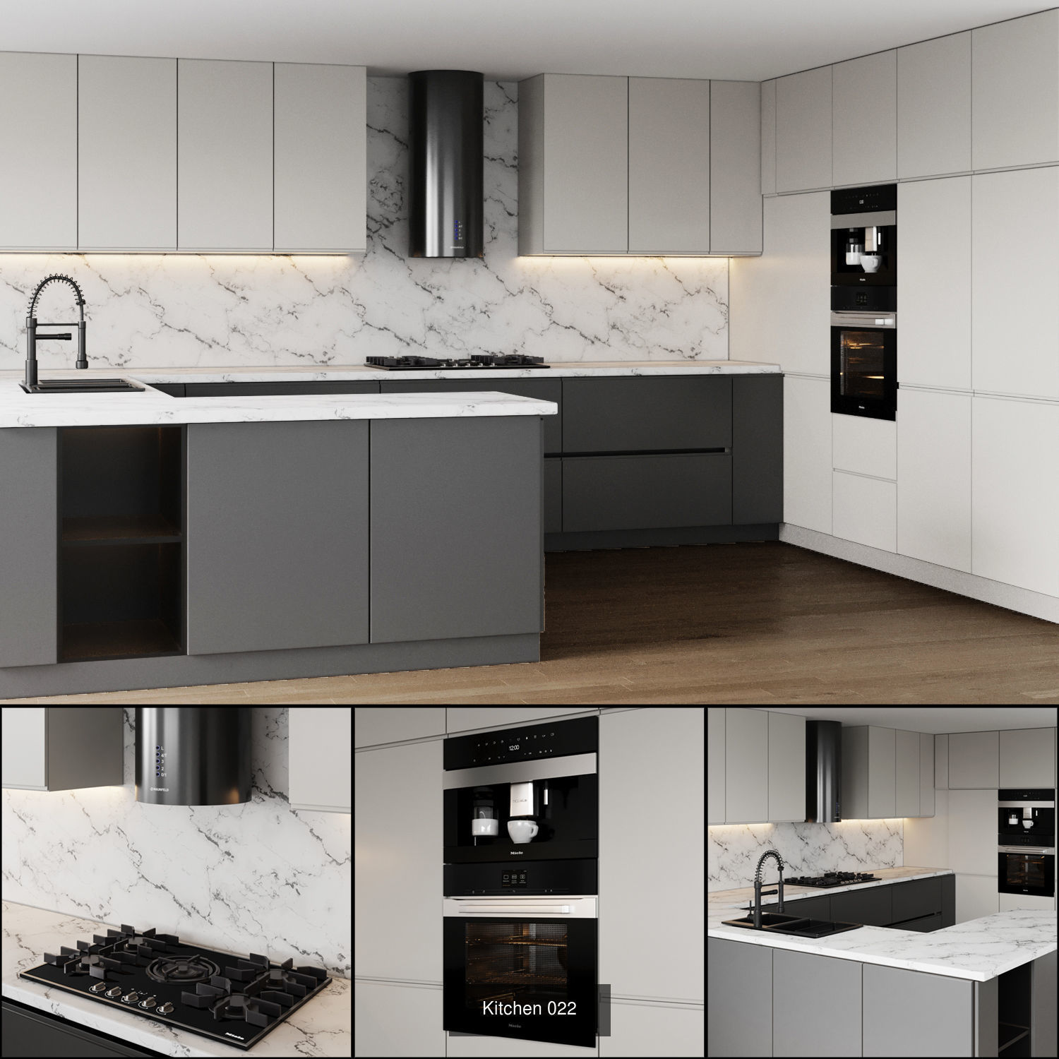 10 modern kitchens vol 02 3D Model Collection_6