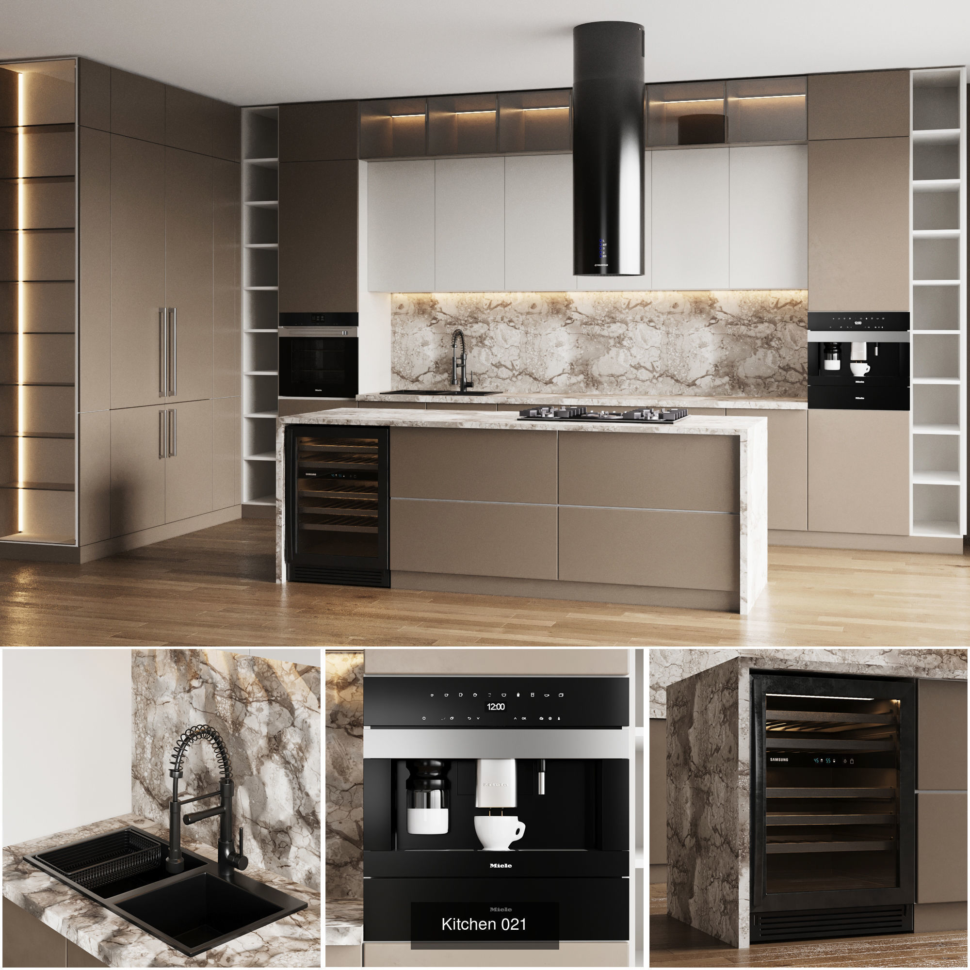 10 modern kitchens vol 02 3D Model Collection_5