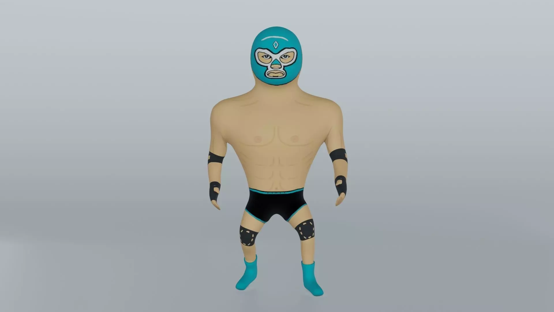 Cartoon Wrestling Character 01 Rigged Low-poly 3D model