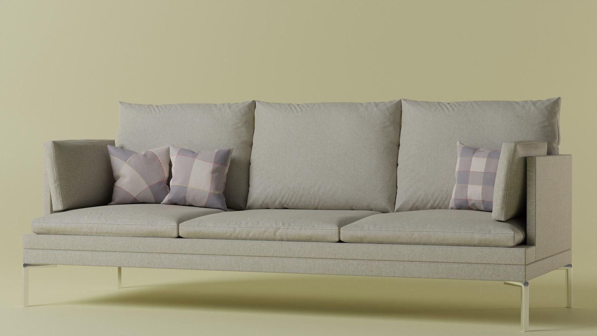Couch made according to the course of the blender guru Free 3D model_1