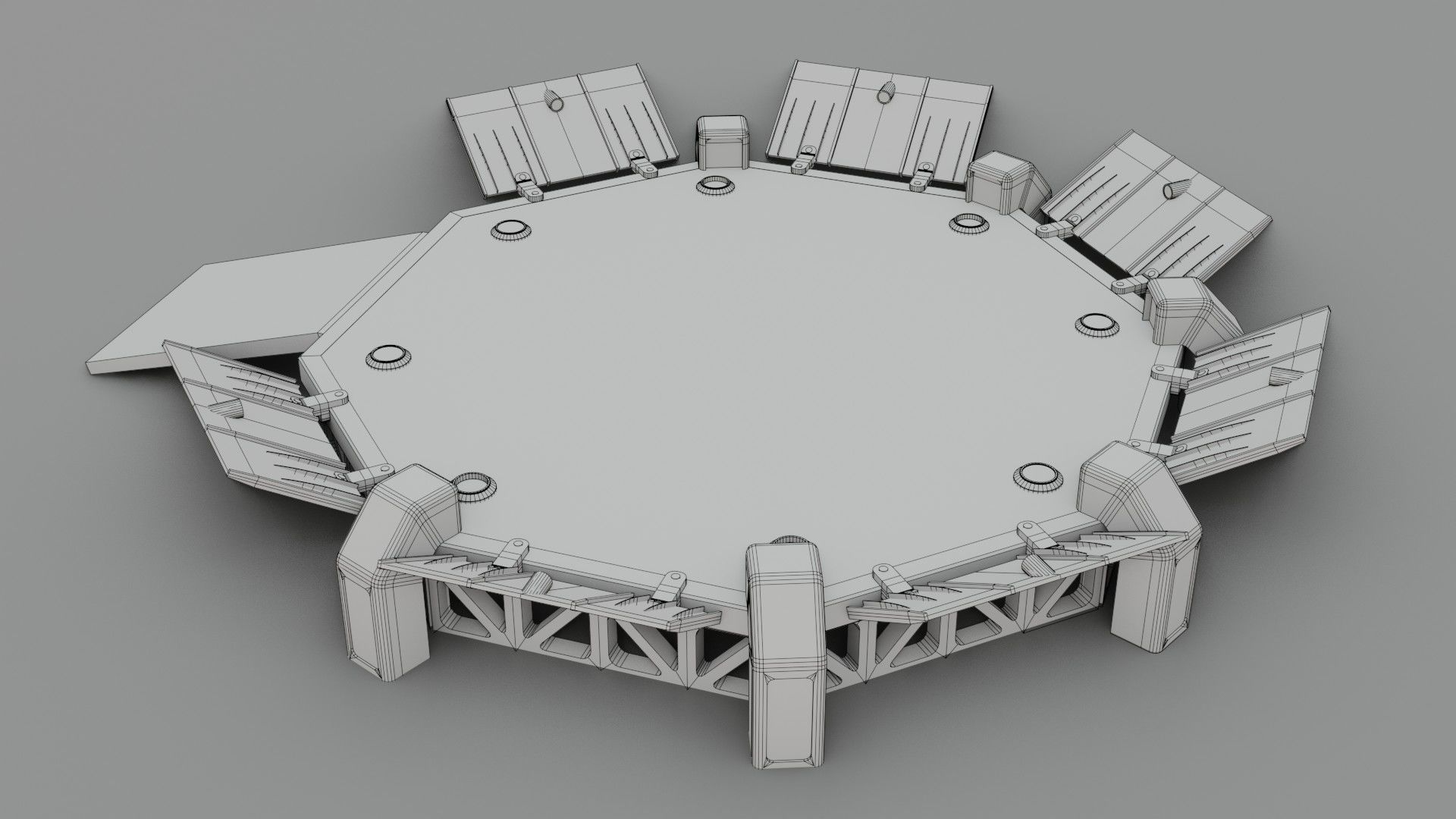 Sci-fi Landing Pad - Low poly - Game ready - PBR Low-poly 3D model_5