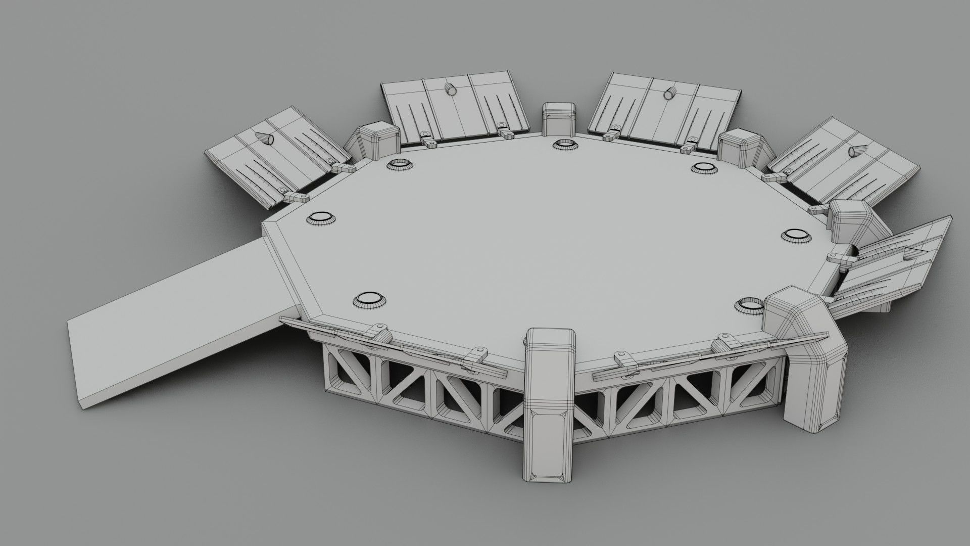 Sci-fi Landing Pad - Low poly - Game ready - PBR Low-poly 3D model_3