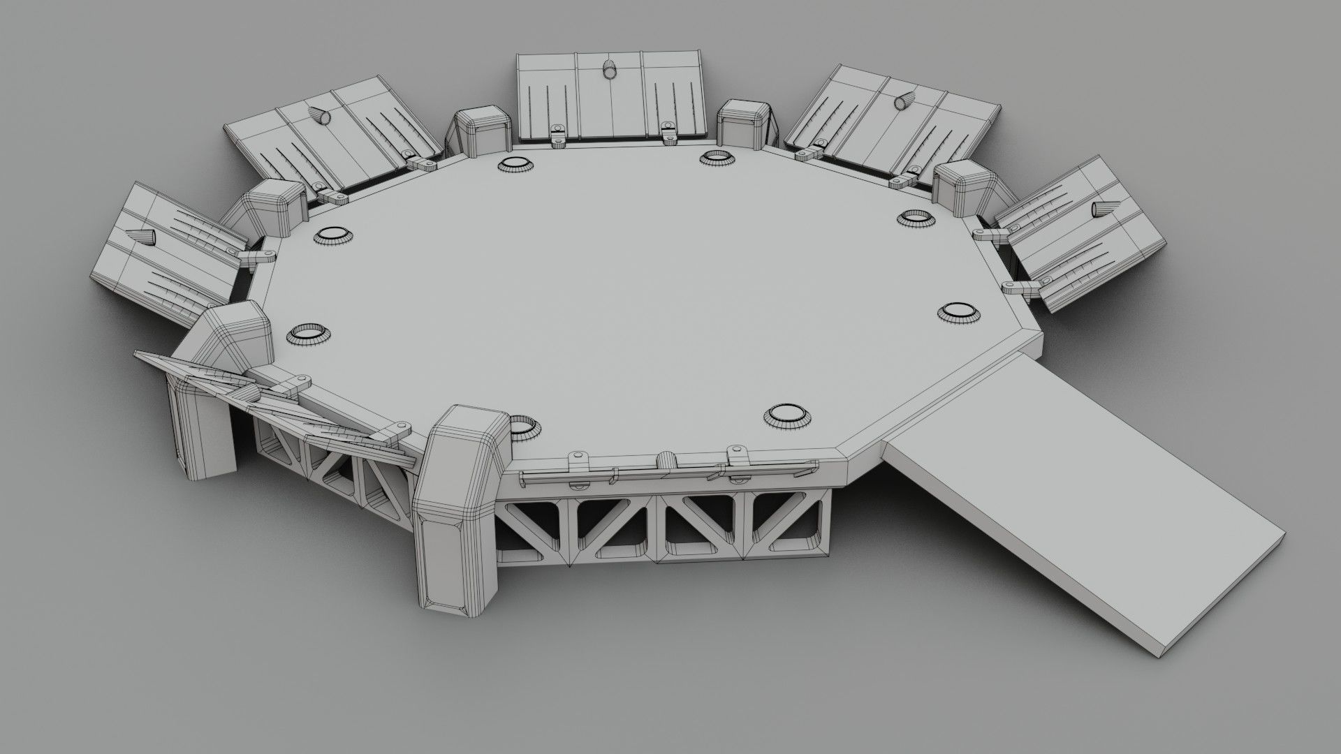 Sci-fi Landing Pad - Low poly - Game ready - PBR Low-poly 3D model_13