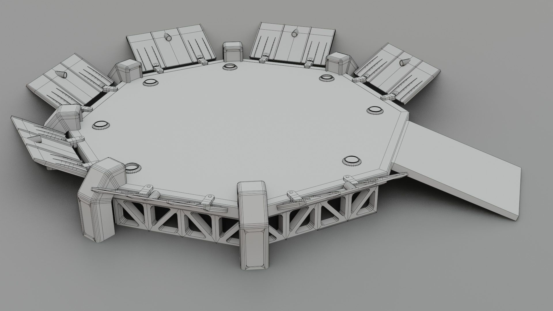 Sci-fi Landing Pad - Low poly - Game ready - PBR Low-poly 3D model_11