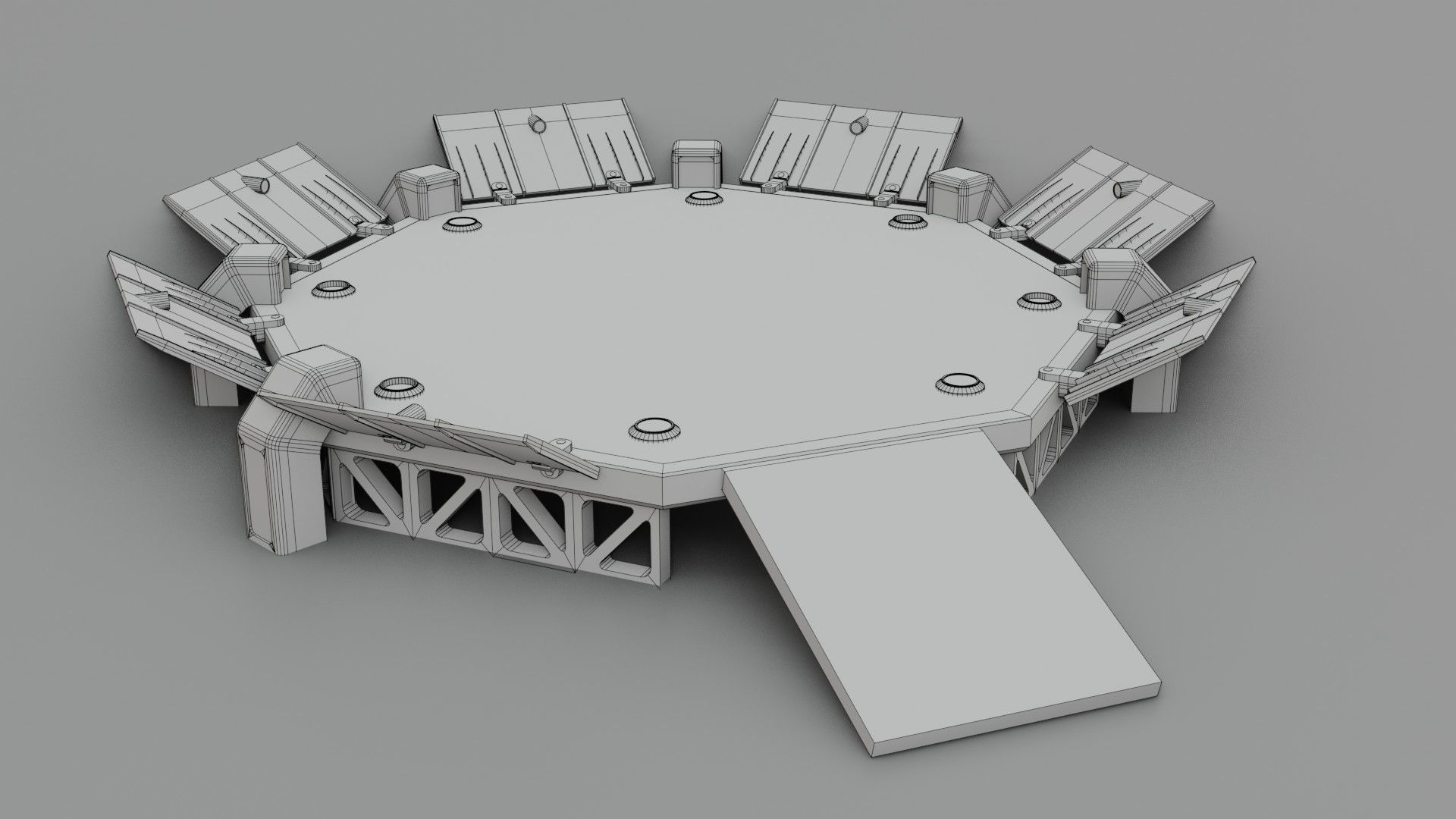 Sci-fi Landing Pad - Low poly - Game ready - PBR Low-poly 3D model_15