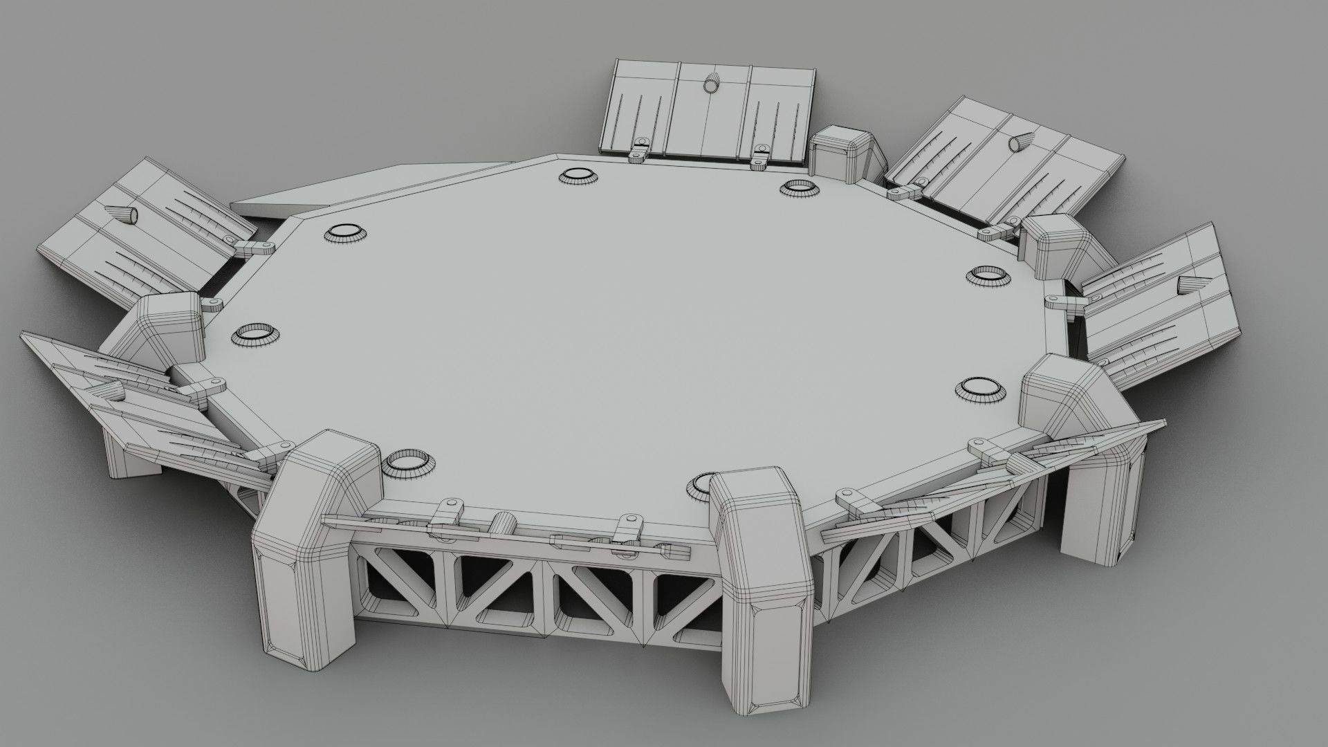 Sci-fi Landing Pad - Low poly - Game ready - PBR Low-poly 3D model_7