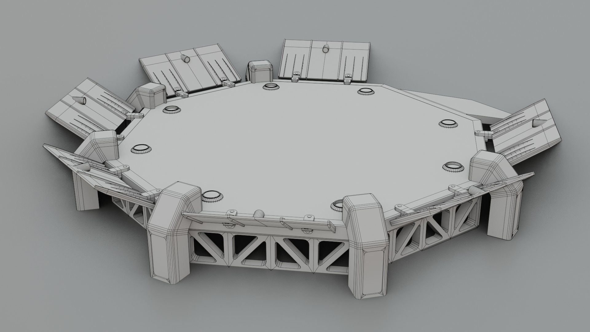 Sci-fi Landing Pad - Low poly - Game ready - PBR Low-poly 3D model_9