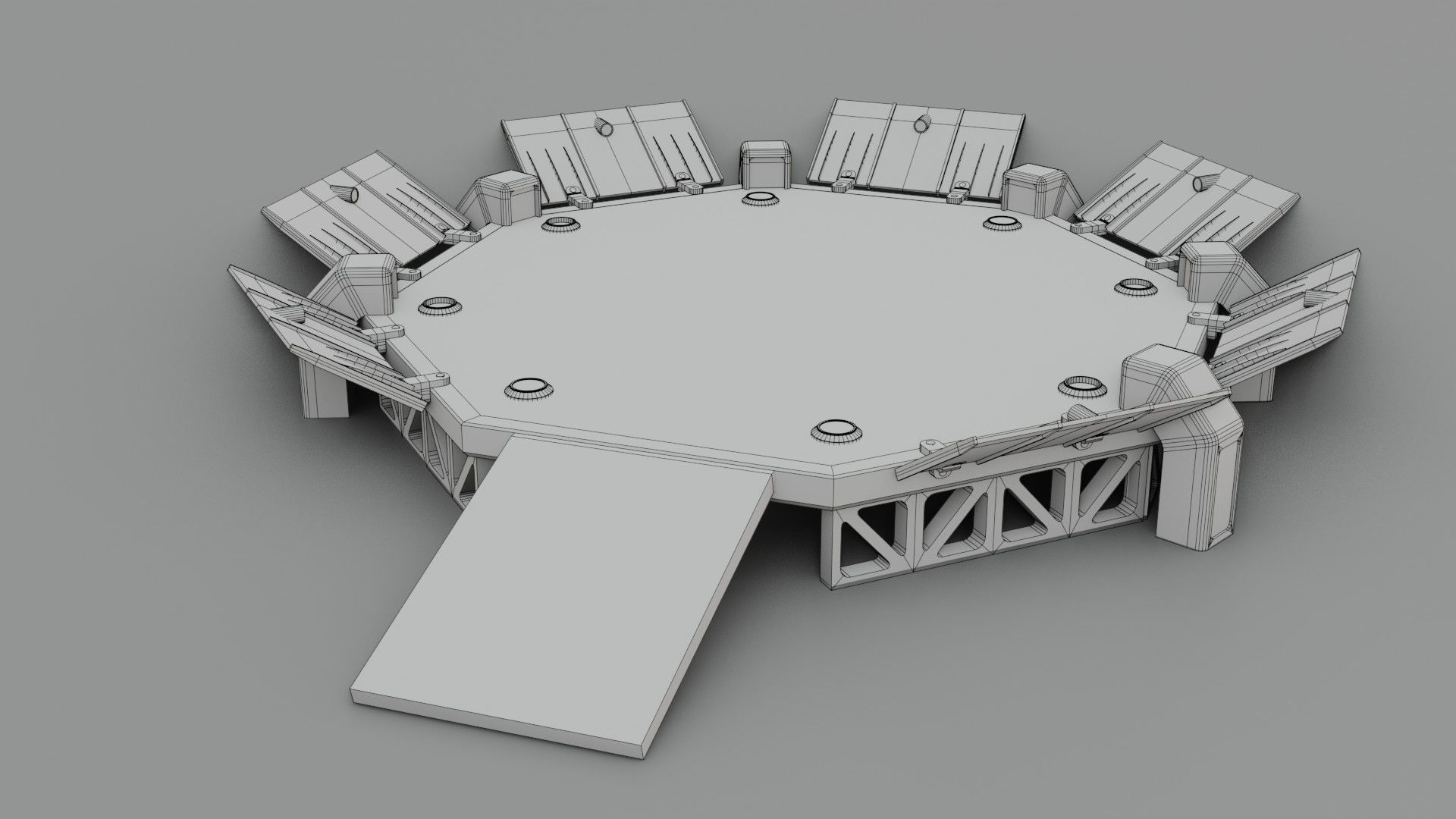 Sci-fi Landing Pad - Low poly - Game ready - PBR Low-poly 3D model_17