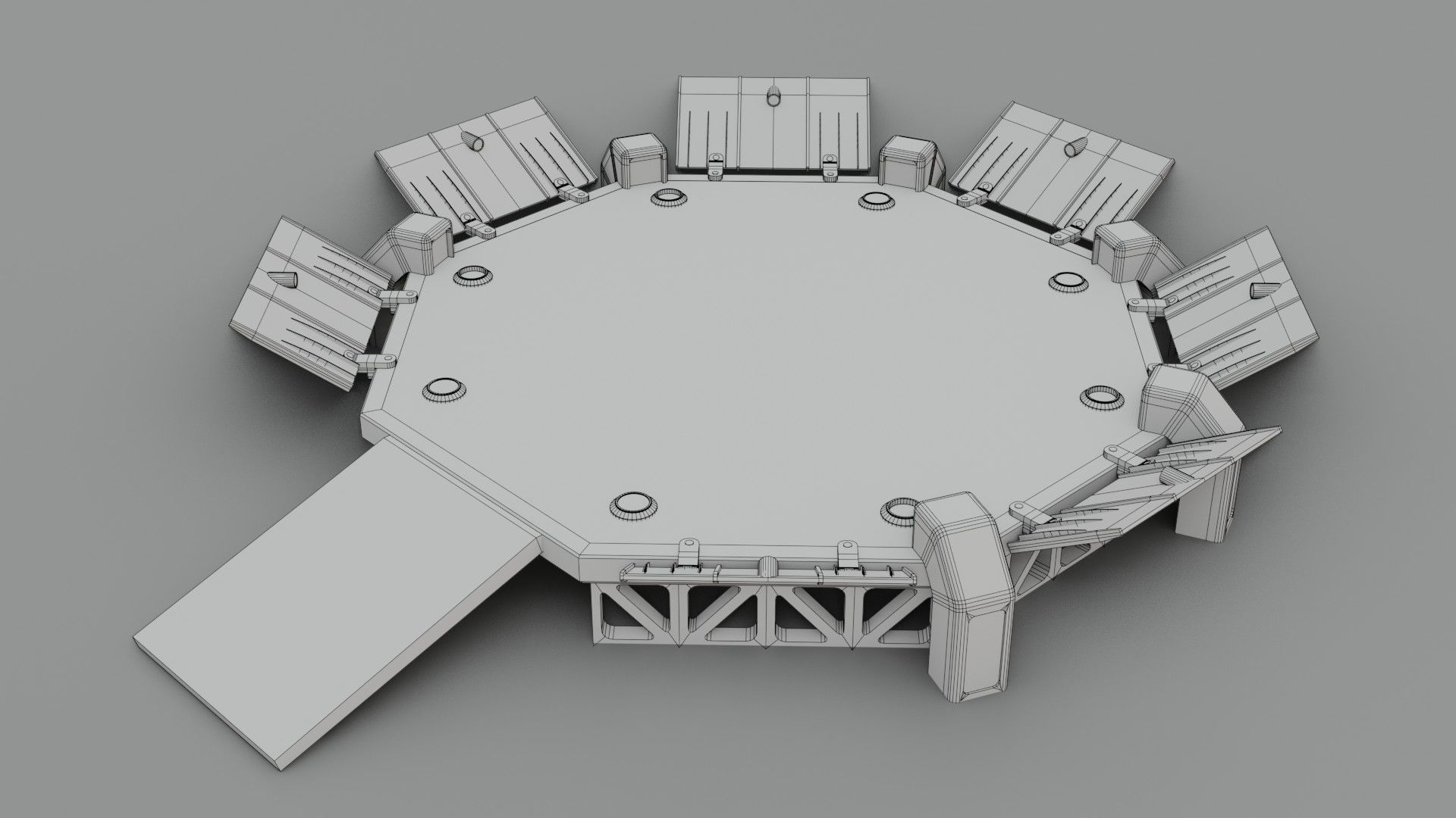 Sci-fi Landing Pad - Low poly - Game ready - PBR Low-poly 3D model_1