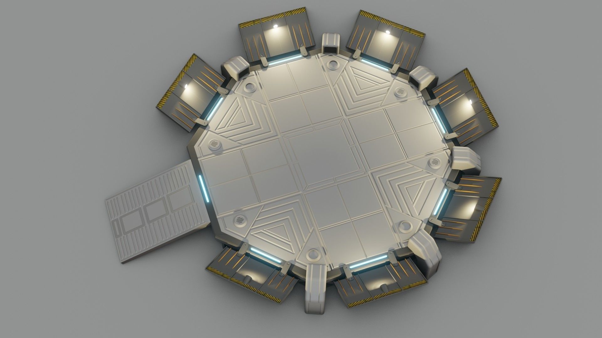 Sci-fi Landing Pad - Low poly - Game ready - PBR Low-poly 3D model_18