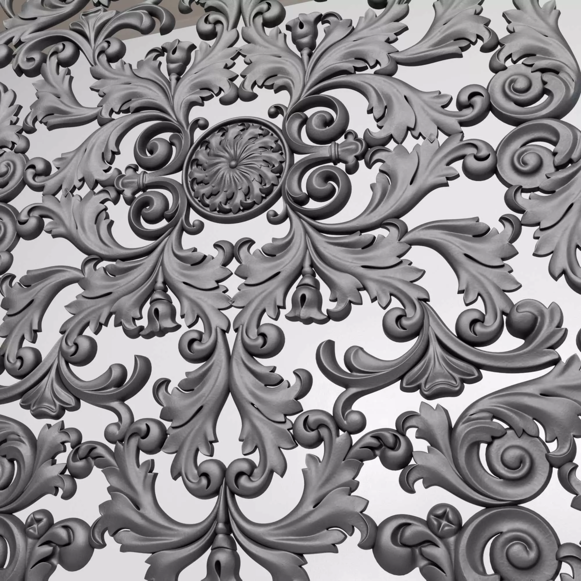 decor ornate wall panel 3D model_0