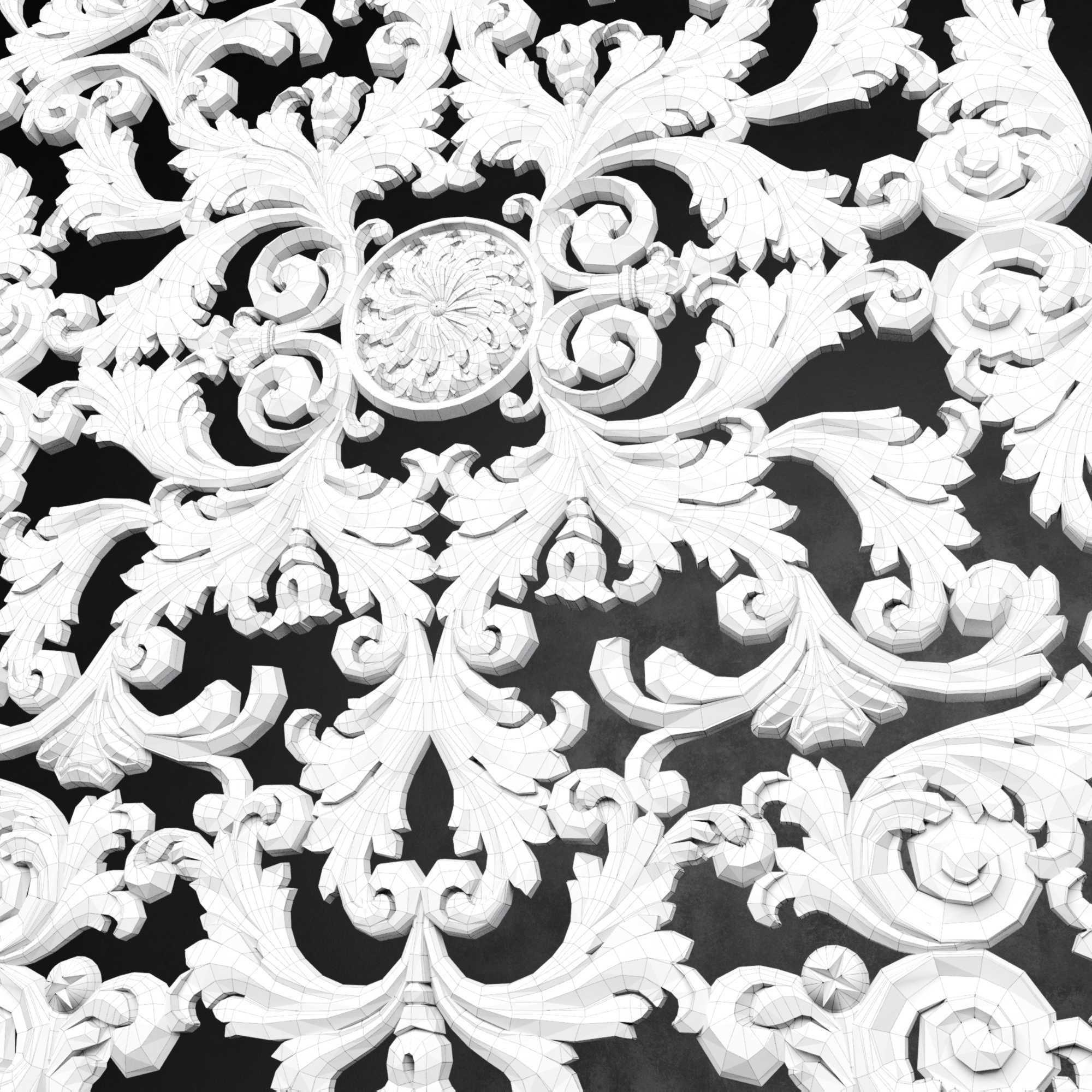 decor ornate wall panel 3D model_1