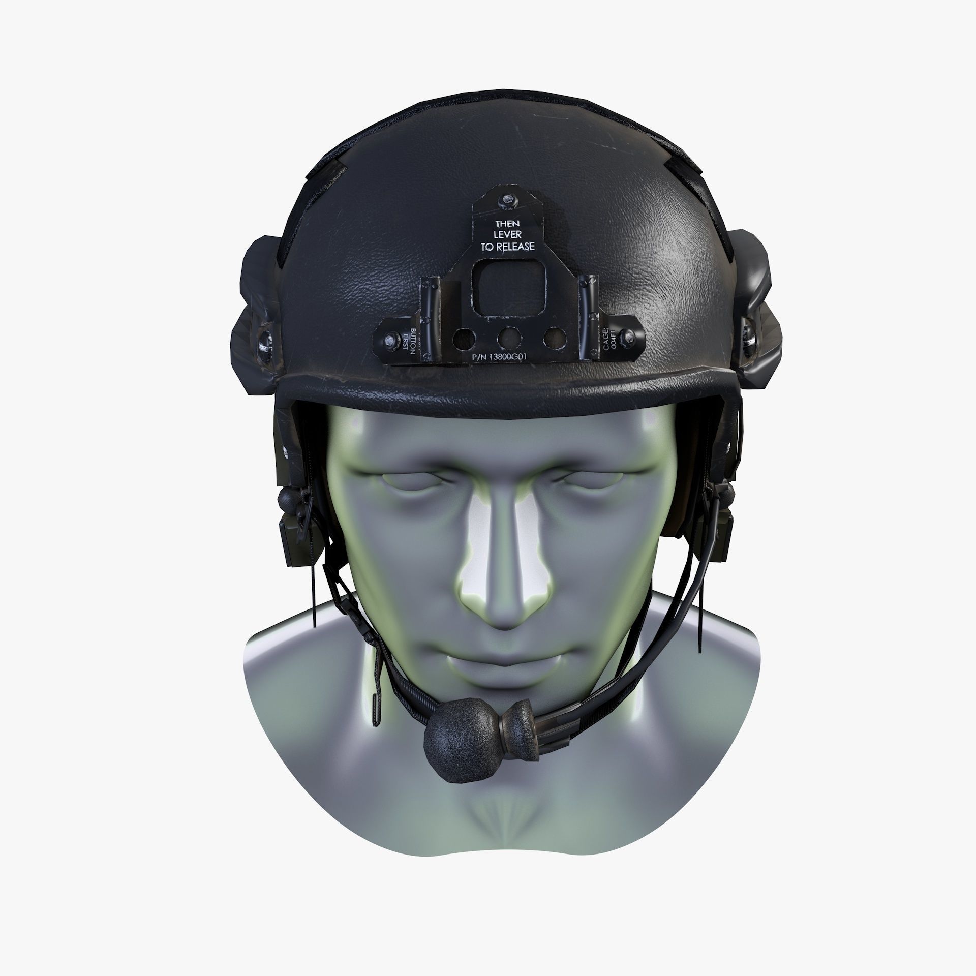 Tactical Headset Military Helmet Low Poly Low-poly 3D model_8